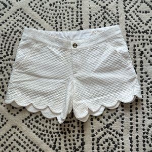 Lilly Pulitzer Textured White Scallop Shorts